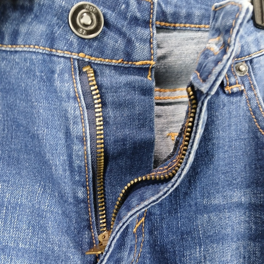 Ring Of Fire Jeans Mens 34x30 Blue Denim Cotton Slim Fit Mid Rise Straight Leg - Picture 4 of 13